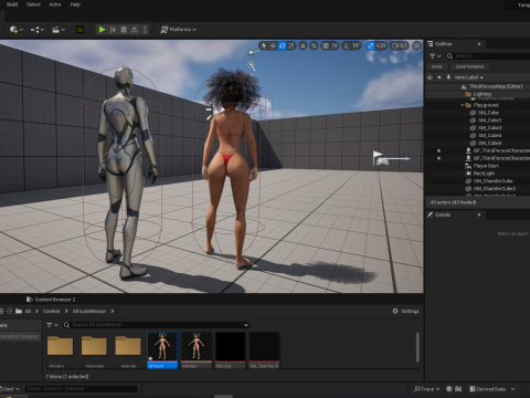 African Female Cartoon Black afro Woman Female 3D 3D Model