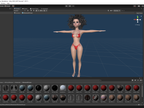 African Female Cartoon Black afro Woman Female 3D 3D Model