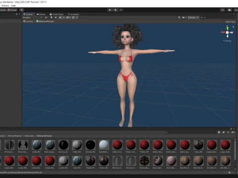 African Female Cartoon Black afro Woman Female 3D 3D Model