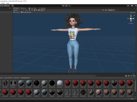 African Female Cartoon Black afro Woman Female 3D 3D Model