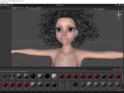 African Female Cartoon Black afro Woman Female 3D 3D Model