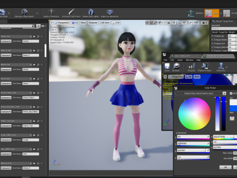 Girl Asian Woman RealTime japanese korean Female 3D 3Dモデル