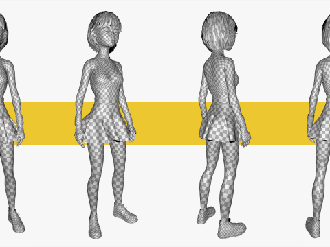 Girl Asian Woman RealTime japanese korean Female 3D 3Dモデル