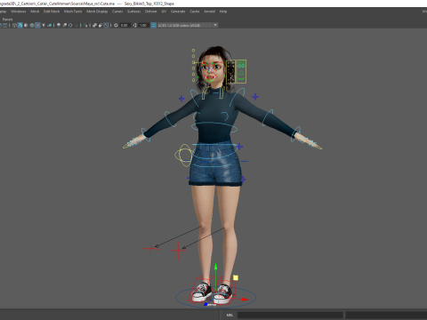 Realistic stylized cartoon Female Modelo 3D