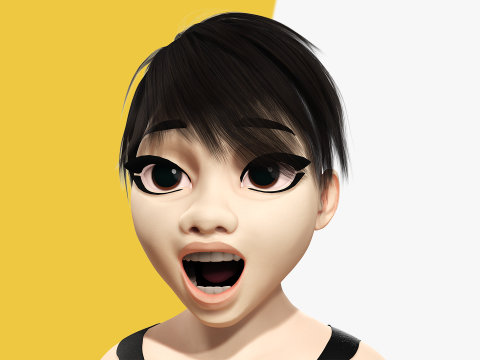 Fat Woman stylized girl cartoon Female 3D 모델