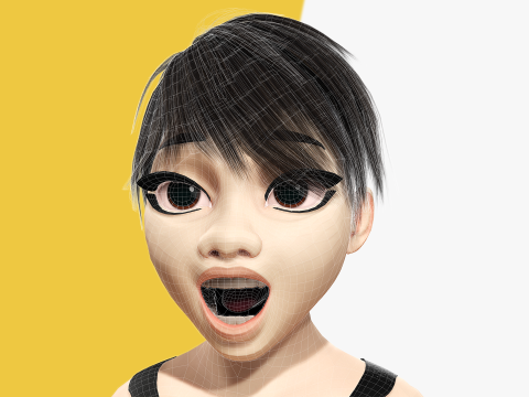 Fat Woman stylized girl cartoon Female 3D 모델