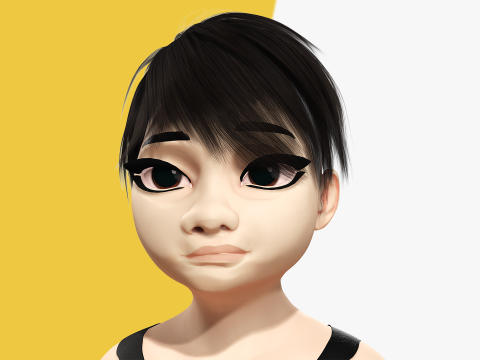 Fat Woman stylized girl cartoon Female 3D 모델