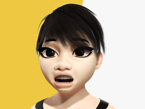 Fat Woman stylized girl cartoon Female 3D 모델