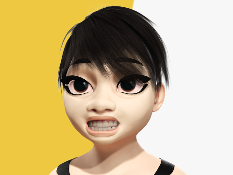 Fat Woman stylized girl cartoon Female 3D 모델