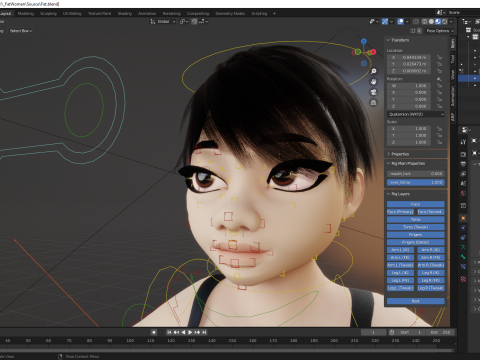 Fat Woman stylized girl cartoon Female 3D 모델