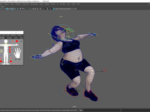 Fat Woman stylized girl cartoon Female 3D 모델
