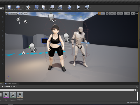 Fat Woman stylized girl cartoon Female 3D 모델