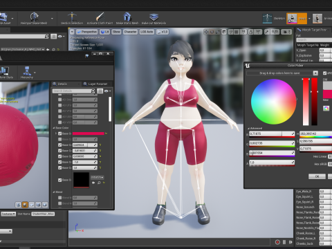 Fat Woman stylized girl cartoon Female 3D 모델