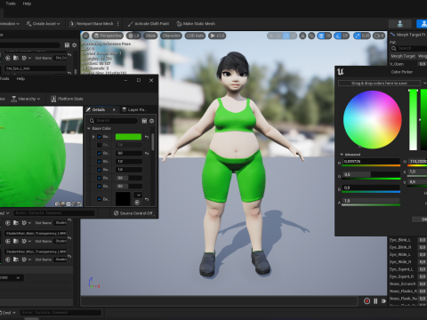 Fat Woman stylized girl cartoon Female 3D 모델