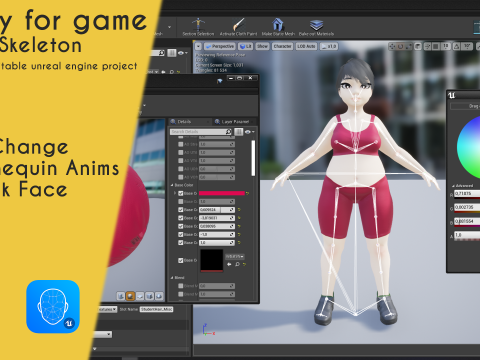 Fat Woman stylized girl cartoon Female 3D 모델