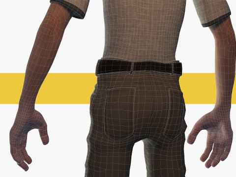 Old Man cartoon character RealTime Male 3D 模型