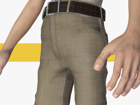 Old Man cartoon character RealTime Male 3D 模型