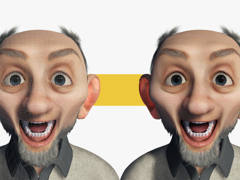 Old Man cartoon character RealTime Male 3D 模型