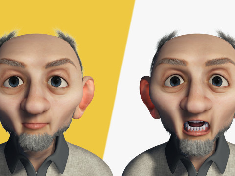 Old Man cartoon character RealTime Male 3D 模型