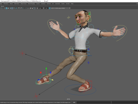 Old Man cartoon character RealTime Male 3D 模型