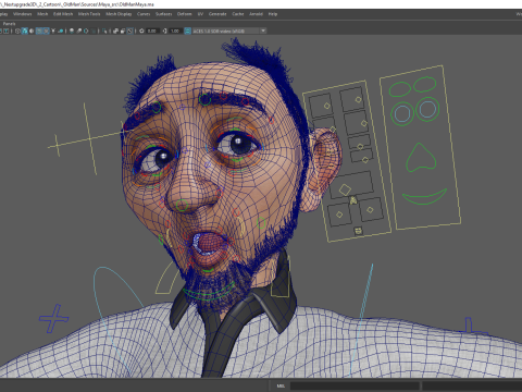 Old Man cartoon character RealTime Male 3D 模型