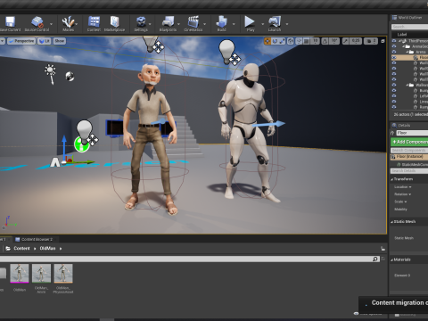 Old Man cartoon character RealTime Male 3D 模型