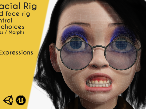 Prestige Realistic stylized cartoon Female Modello 3D