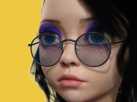 Prestige Realistic stylized cartoon Female Modello 3D