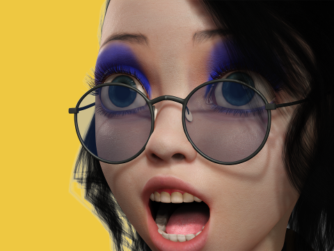 Prestige Realistic stylized cartoon Female Modello 3D