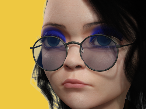 Prestige Realistic stylized cartoon Female Modello 3D