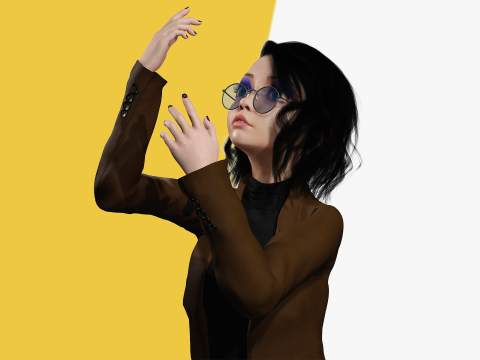 Prestige Realistic stylized cartoon Female Modello 3D