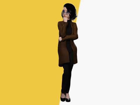 Prestige Realistic stylized cartoon Female Modello 3D