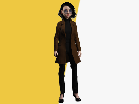 Prestige Realistic stylized cartoon Female Modello 3D