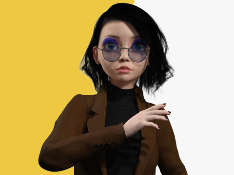 Prestige Realistic stylized cartoon Female Modello 3D