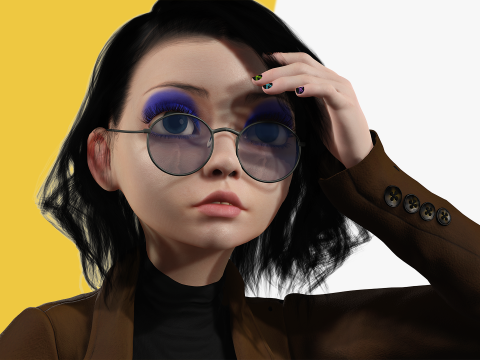 Prestige Realistic stylized cartoon Female Modello 3D