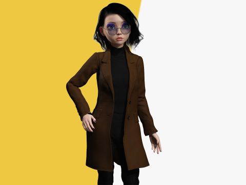 Prestige Realistic stylized cartoon Female Modello 3D