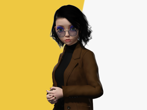 Prestige Realistic stylized cartoon Female Modello 3D