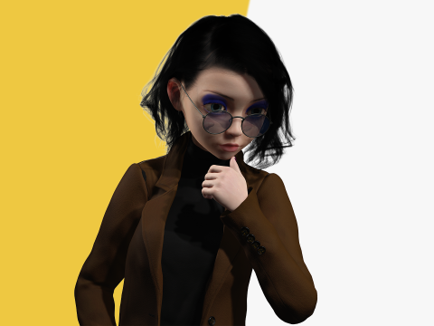 Prestige Realistic stylized cartoon Female Modello 3D