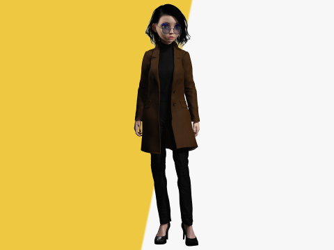 Prestige Realistic stylized cartoon Female Modello 3D