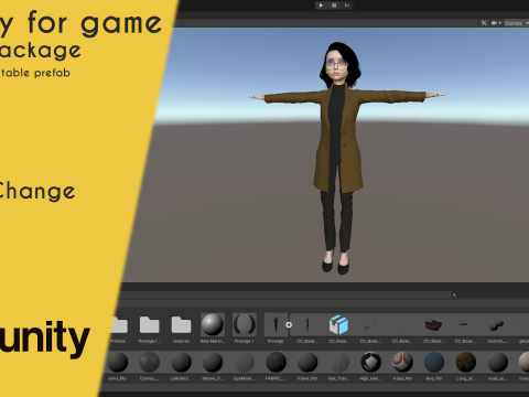 Prestige Realistic stylized cartoon Female Modello 3D