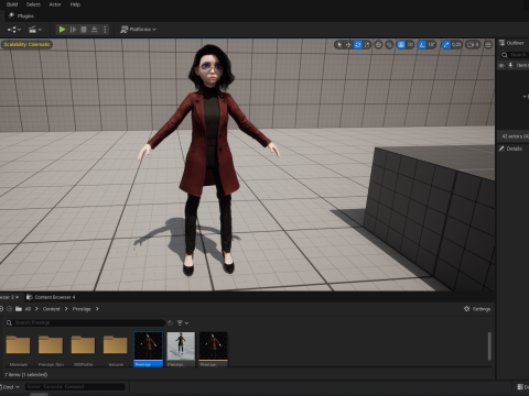 Prestige Realistic stylized cartoon Female Modello 3D