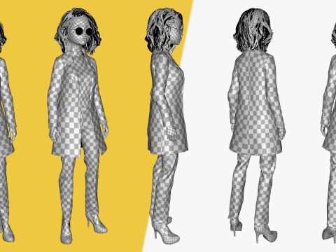 Prestige Realistic stylized cartoon Female Modello 3D