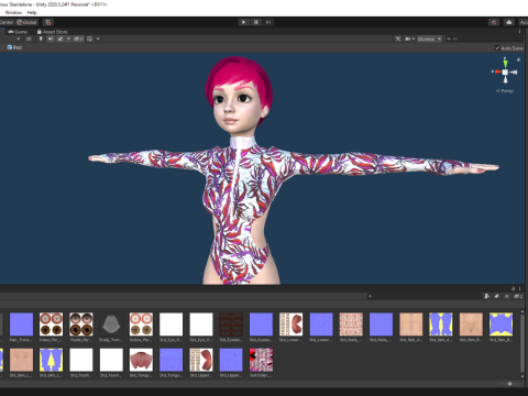 Red Realistic stylized cartoon Female 3Dモデル