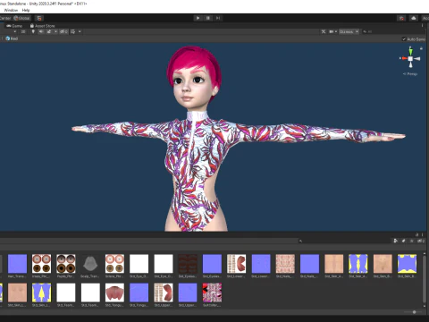 Red Realistic stylized cartoon Female 3D Model