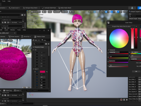 Red Realistic stylized cartoon Female 3Dモデル