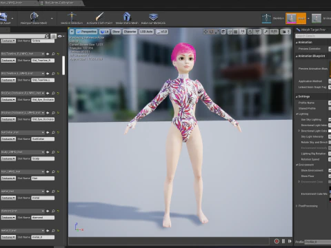 Red Realistic stylized cartoon Female 3D Model