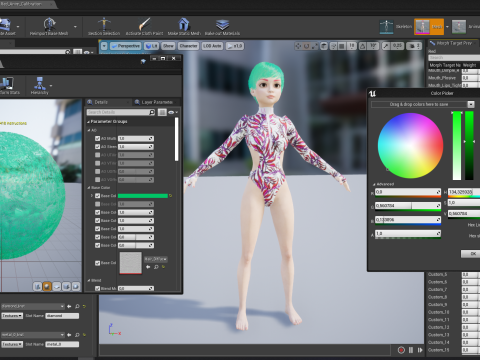 Red Realistic stylized cartoon Female 3Dモデル