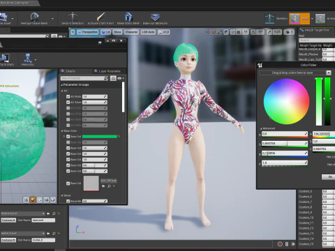 Red Realistic stylized cartoon Female 3D Model