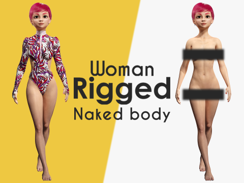 Red Realistic stylized cartoon Female 3Dモデル