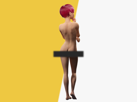 Red Realistic stylized cartoon Female 3Dモデル